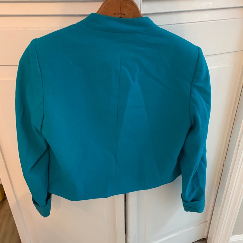 Calvin Klein Turquoise cropped blazer - Picture 4 of 4